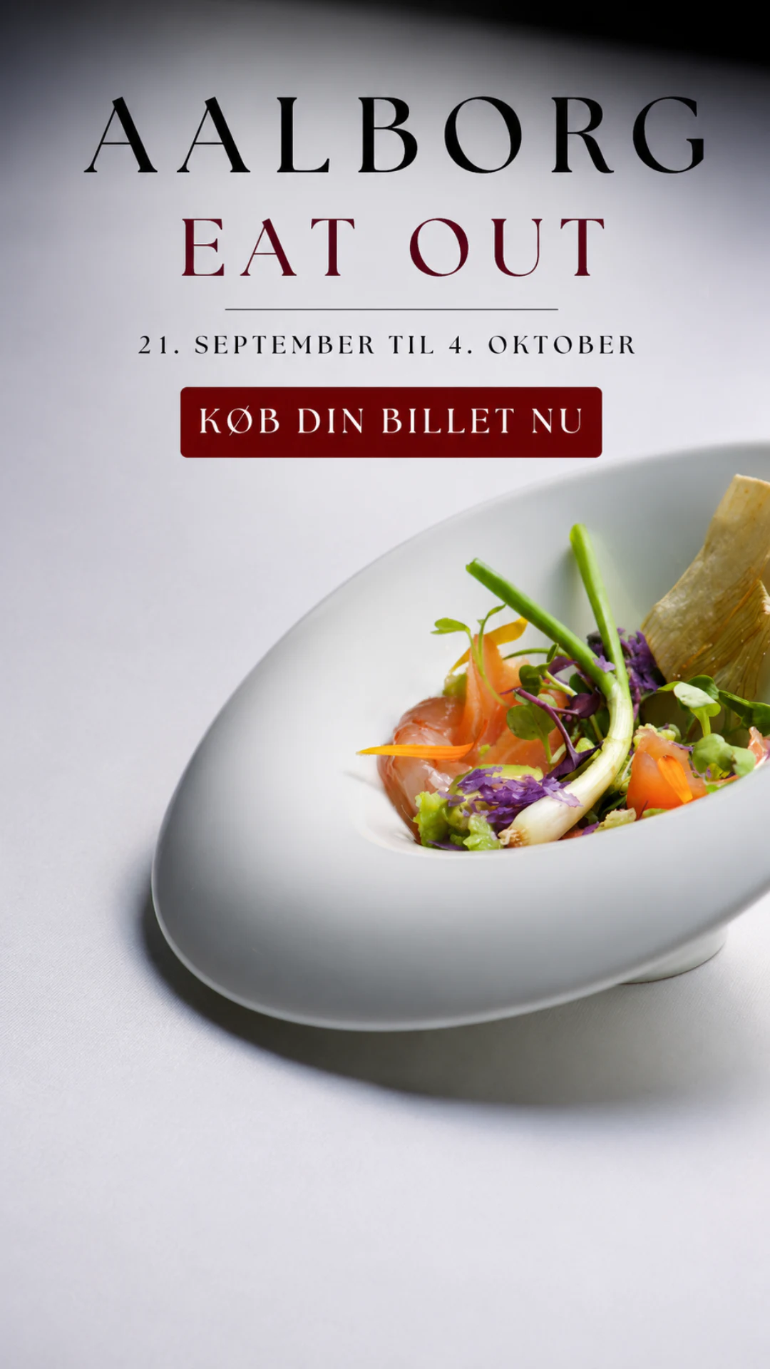 Vertikalt kampagneformat for Aalborg Eat Out 2026