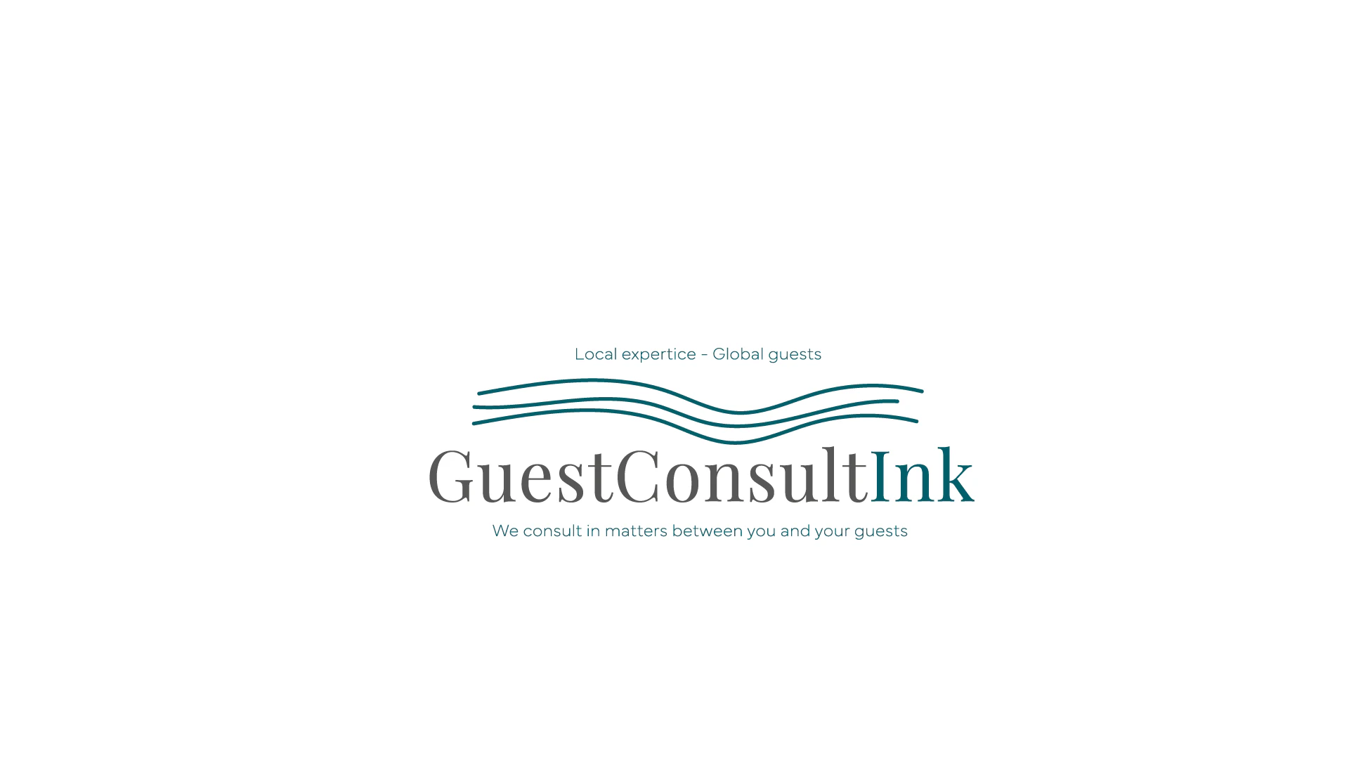 GuestConsultInk-logo i grå og petrol på hvid baggrund