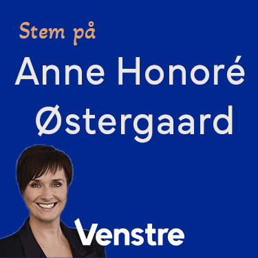 Animeret politisk annonce for Anne Honoré Østergaard og Venstre